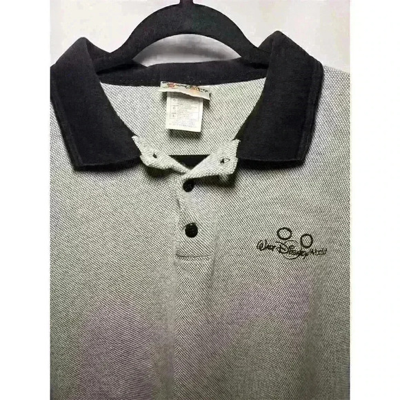 Vintage Disney Men's Polo Shirt Gray w/ Black Accents Size Large - Picture 2 of 8